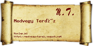 Medvegy Teréz névjegykártya