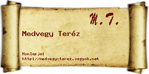 Medvegy Teréz névjegykártya